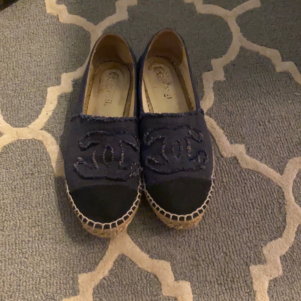 Authentic Chanel Denim Espadrilles 38